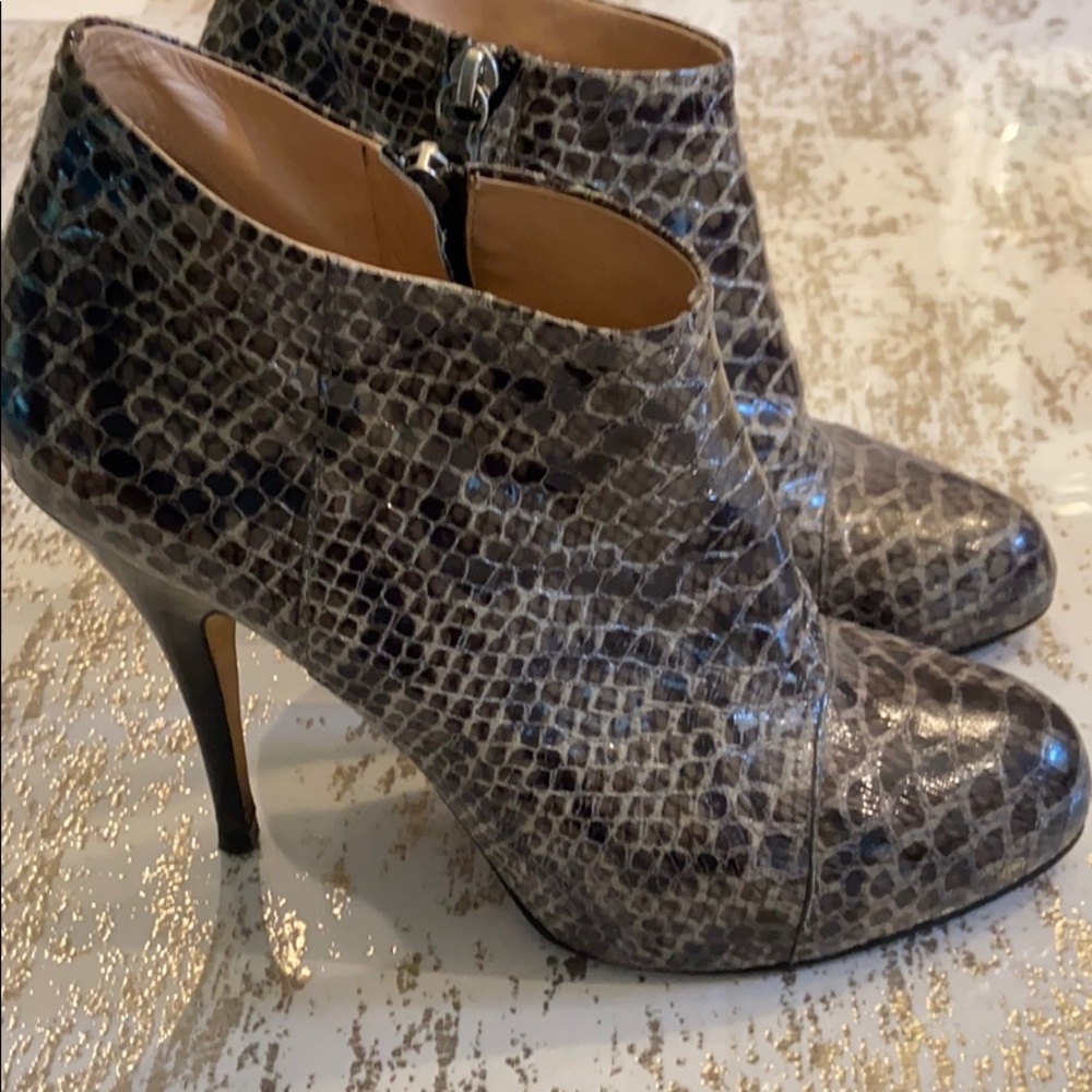Giuseppe Zanotti booties grey snakeskin